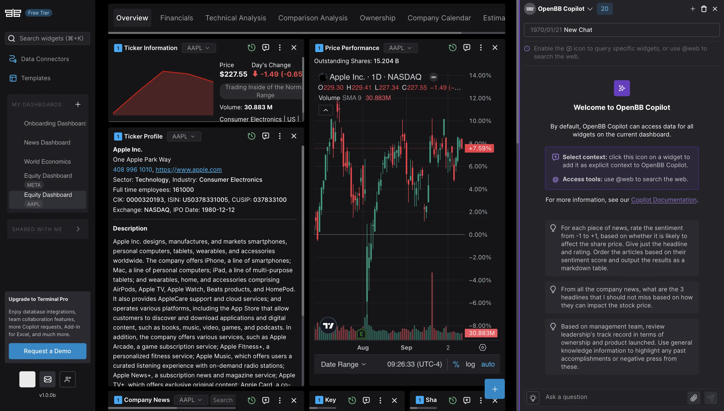 OpenBB Terminal (Free Tier)