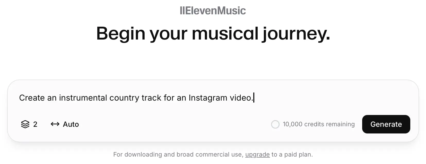 Eleven Music UI (Screenshot ElevenLabs website)*